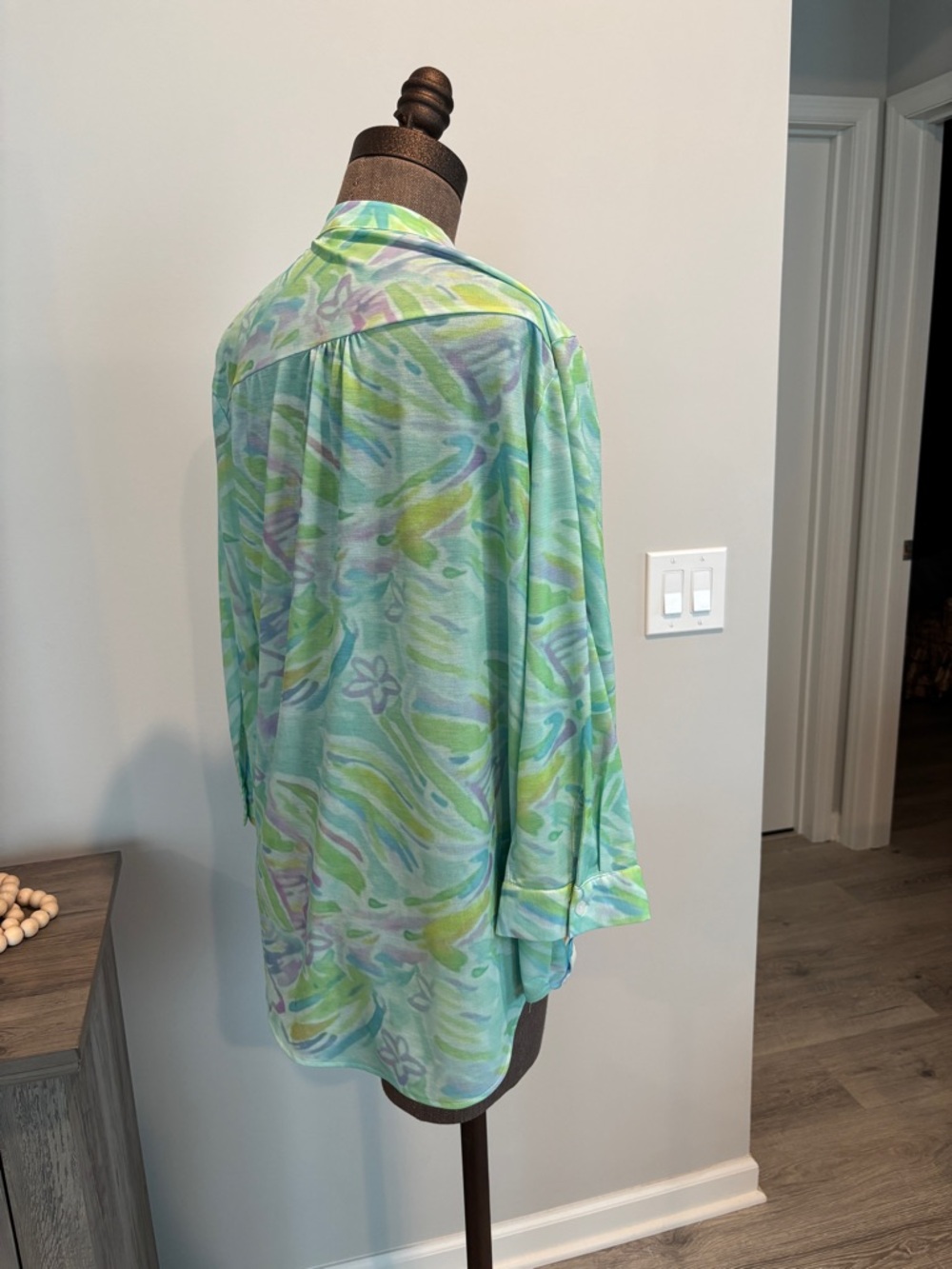 Trisha Tyler Women's Green Tie-Dye Blouse - L - Picture 3 of 5